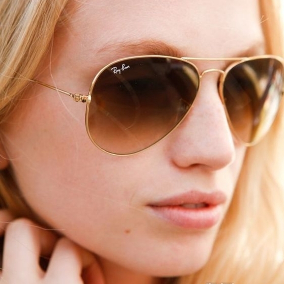 Gradient Brown RayBan Aviator RB3025 New - Picture 3 of 15